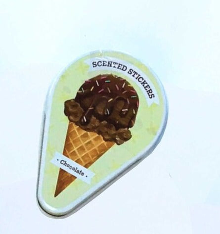 Lata de pegatinas con aroma a helado - Chocolate