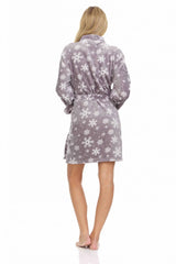 Conjunto de pijama de peluche 36 bata gris suave