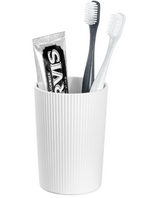 Soporte acanalado para cepillos de dientes blanco/transparente