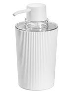 Dispensador de jabón estriado blanco/transparente