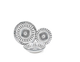 Juego de vajilla 12 piezas (platos) Blanco-Negro