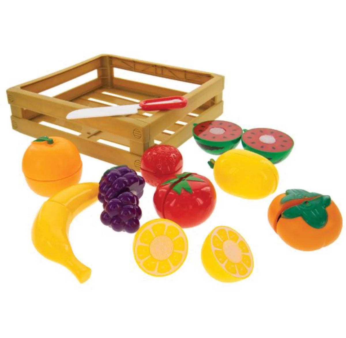Set de juego de mercado de 11 piezas - Caja con frutas
