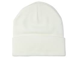 GORRO DE PUNTO ACRÍLICO SÚPER ELÁSTICO CON PUÑO-BLANCO