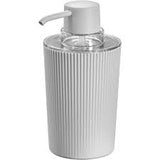Dispensador de jabón estriado gris/transparente
