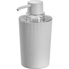 Dispensador de jabón estriado gris/transparente