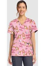 Print V-Neck Top Crust a Move
