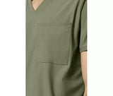 Pijama sanitario de hombre con cuello de pico y 3 bolsillos - Verde oliva