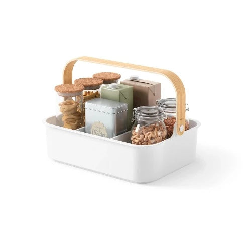 Contenedor apilable grande Bellwood Blanco/Natural