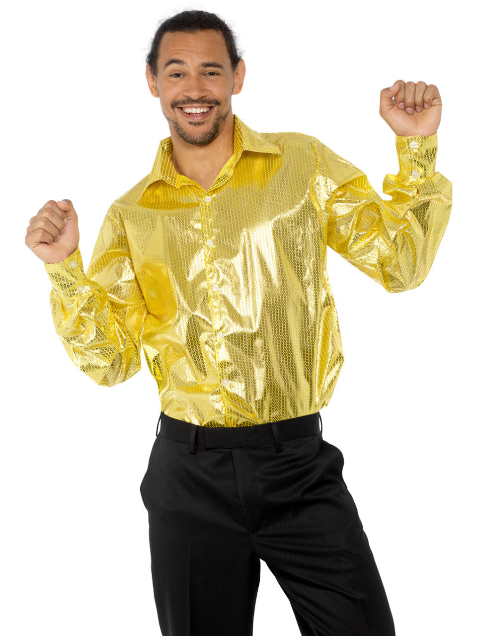 Gold 70s Disco Shirt Men's Costume