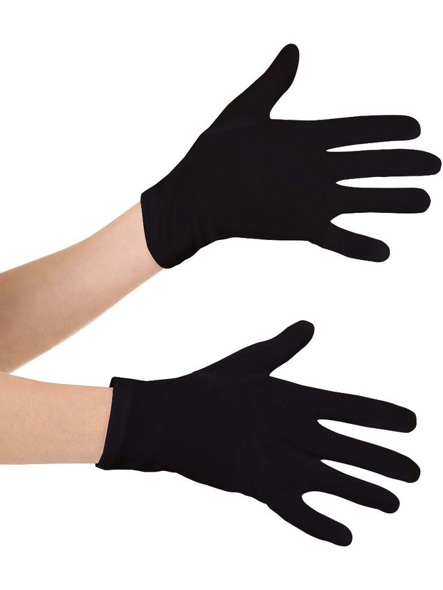 Guantes negros cortos para adulto