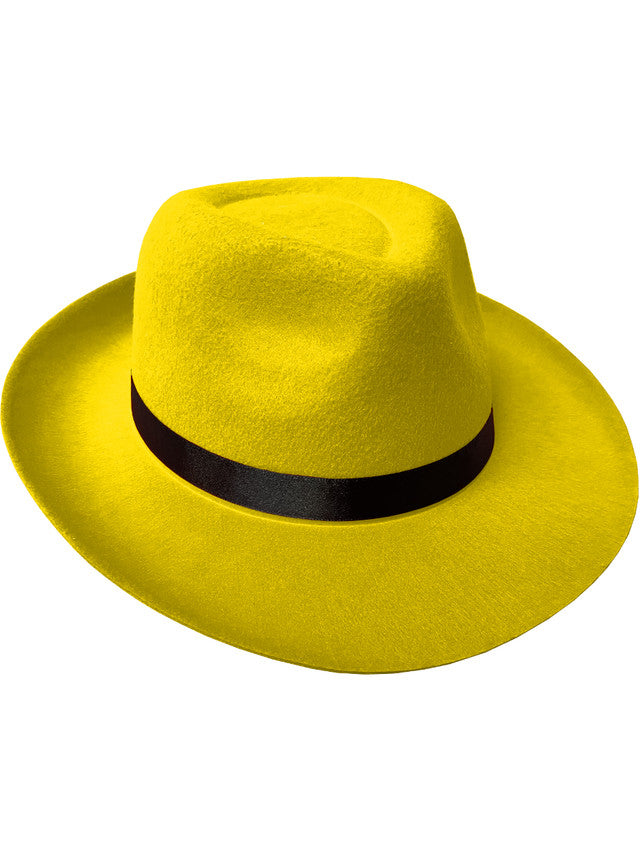 Adult's Yellow 20s Gangster Fedora Hat