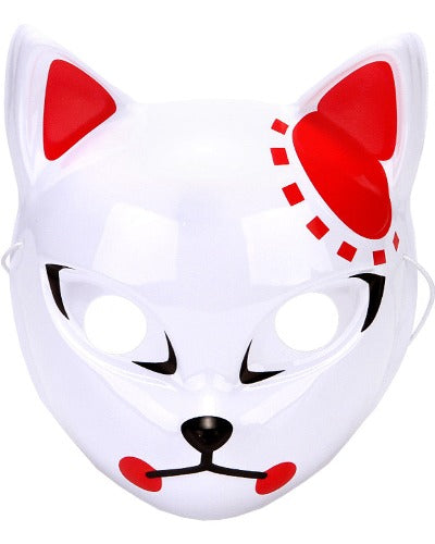 Máscara de Slayer de Gato de Anime con Orejas Rojas