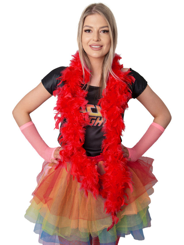 Boa de plumas rojas de 60 g para disfraz