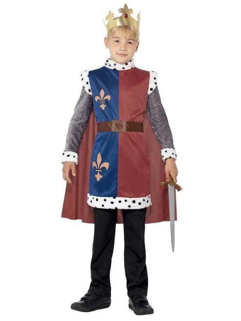 Disfraz medieval rojo del Rey Arturo