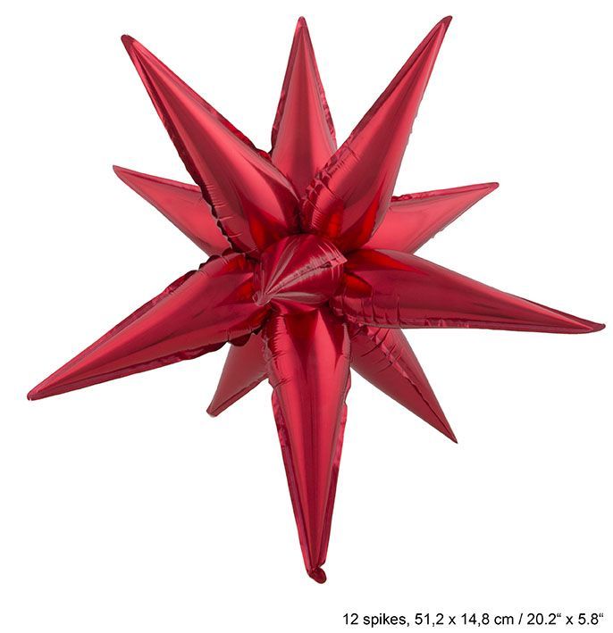 Balloon-Foil-Star Burst-Red-6x20"