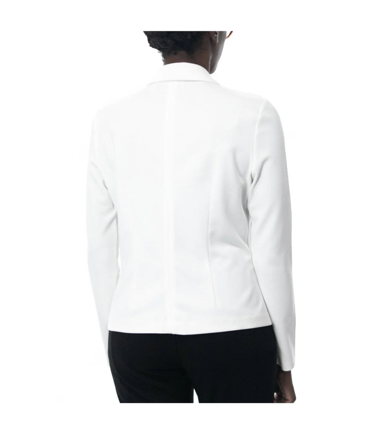 Blazer corto de manga larga color marfil