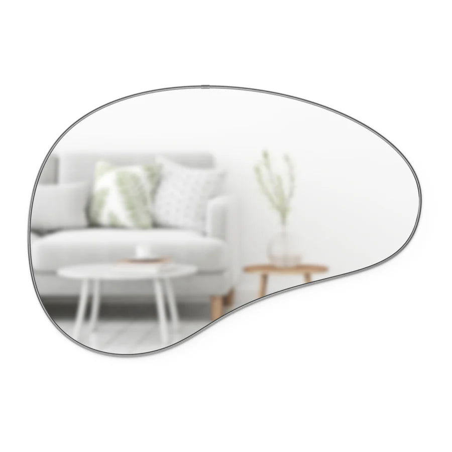 Espejo de pared Hubba Pebble 24 x 36 Metálico-Titanio