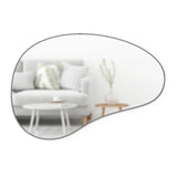 Espejo de pared Hubba Pebble 24 x 36 Metálico-Titanio