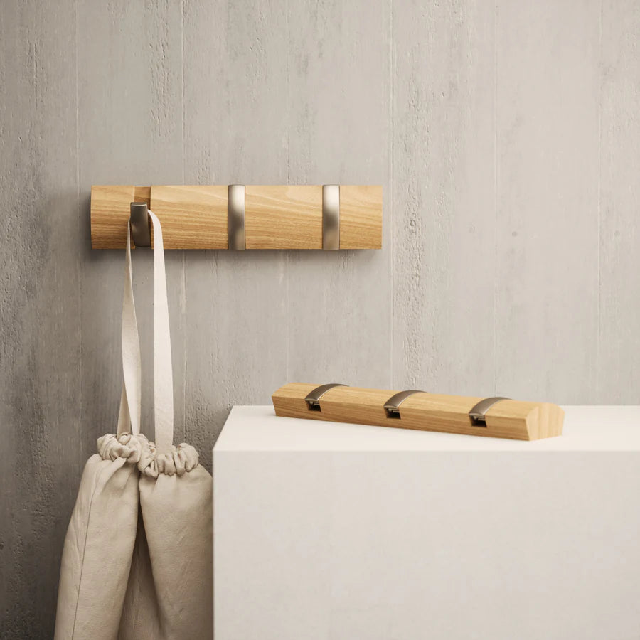 Flip 3 Wall Hook Natural / Nickel