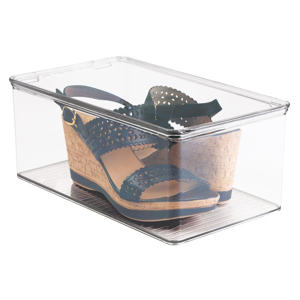 Caja de zapatos para armario - Zapatos de tacón de cuña transparentes