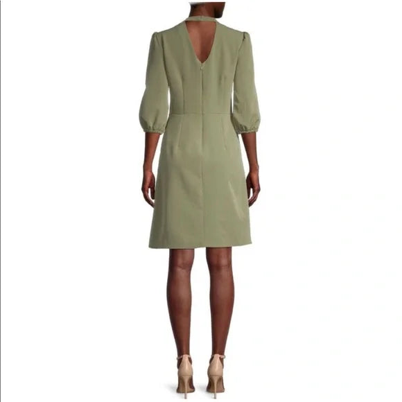 Vestido Martini Oliva con Volantes - Nanette Lepore