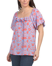 Manga corta burbuja con volantes Azul Rojo Combo / Surf Web Combo