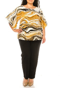 Conjunto de 2 piezas de pantalón amarillo/blanco - Maya Brooke