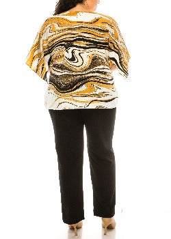 Conjunto de 2 piezas de pantalón amarillo/blanco - Maya Brooke