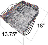 Rainbow Sequin Drawstring Backpack