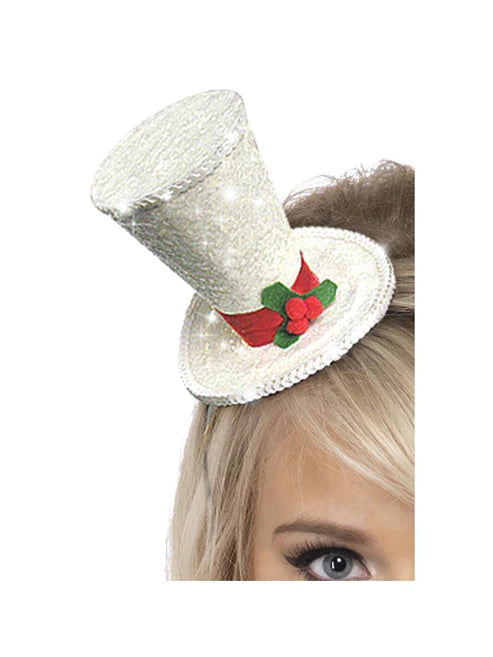 Mini sombrero de copa, blanco