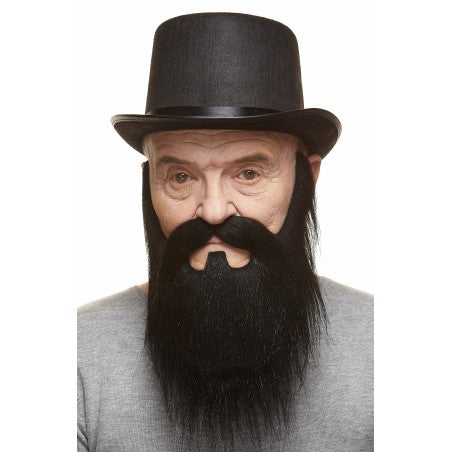 Bigote y barba, negros