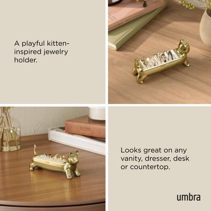 Ali Cat Ring Holder Brass