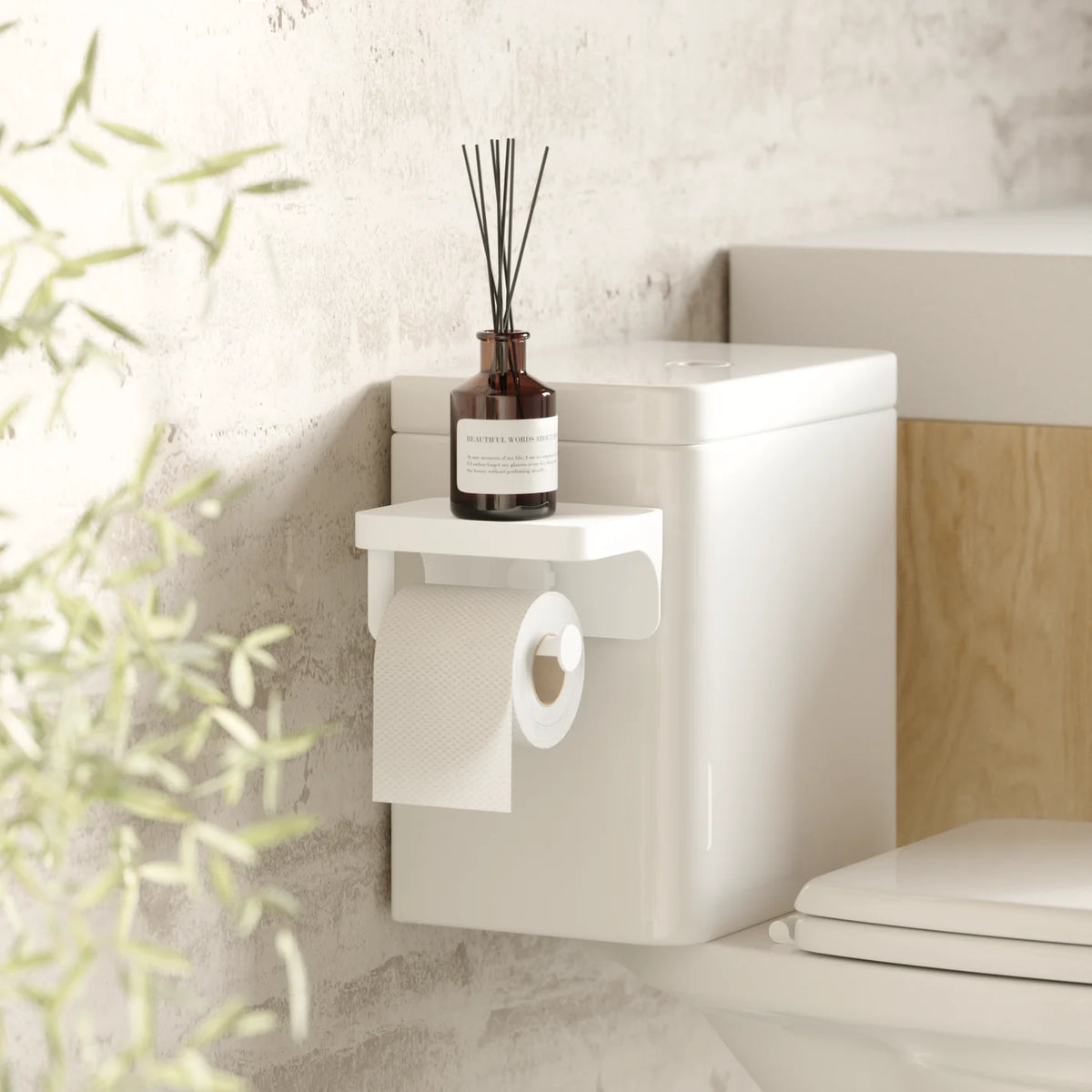 Soporte de papel higiénico adhesivo Flex, blanco