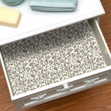 Revestimiento antideslizante, estampado, gris Provenza, blanco de 30.5 cm x 3 m