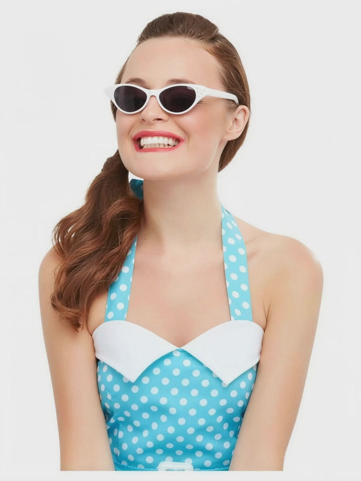 White Flyaway Style Rock & Roll Sunglasses