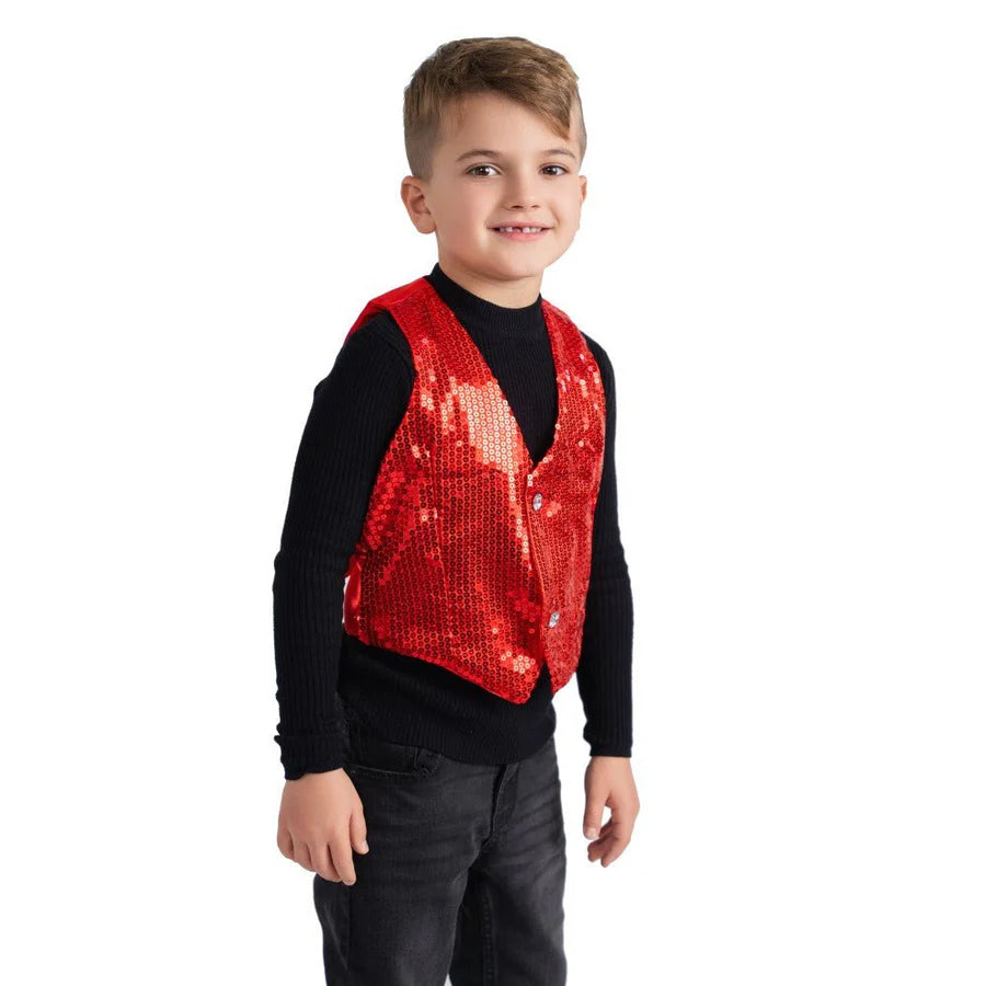 Chaleco de lentejuelas rojo - Niños