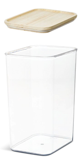 Canister w/ wood lid 13.3 Cups Clear/Natural