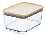 Canister with/wood lid 3.5 Cups Clear/Natural