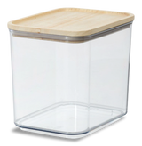 Canister with/wood lid 8.4 Cups Clear/Natural