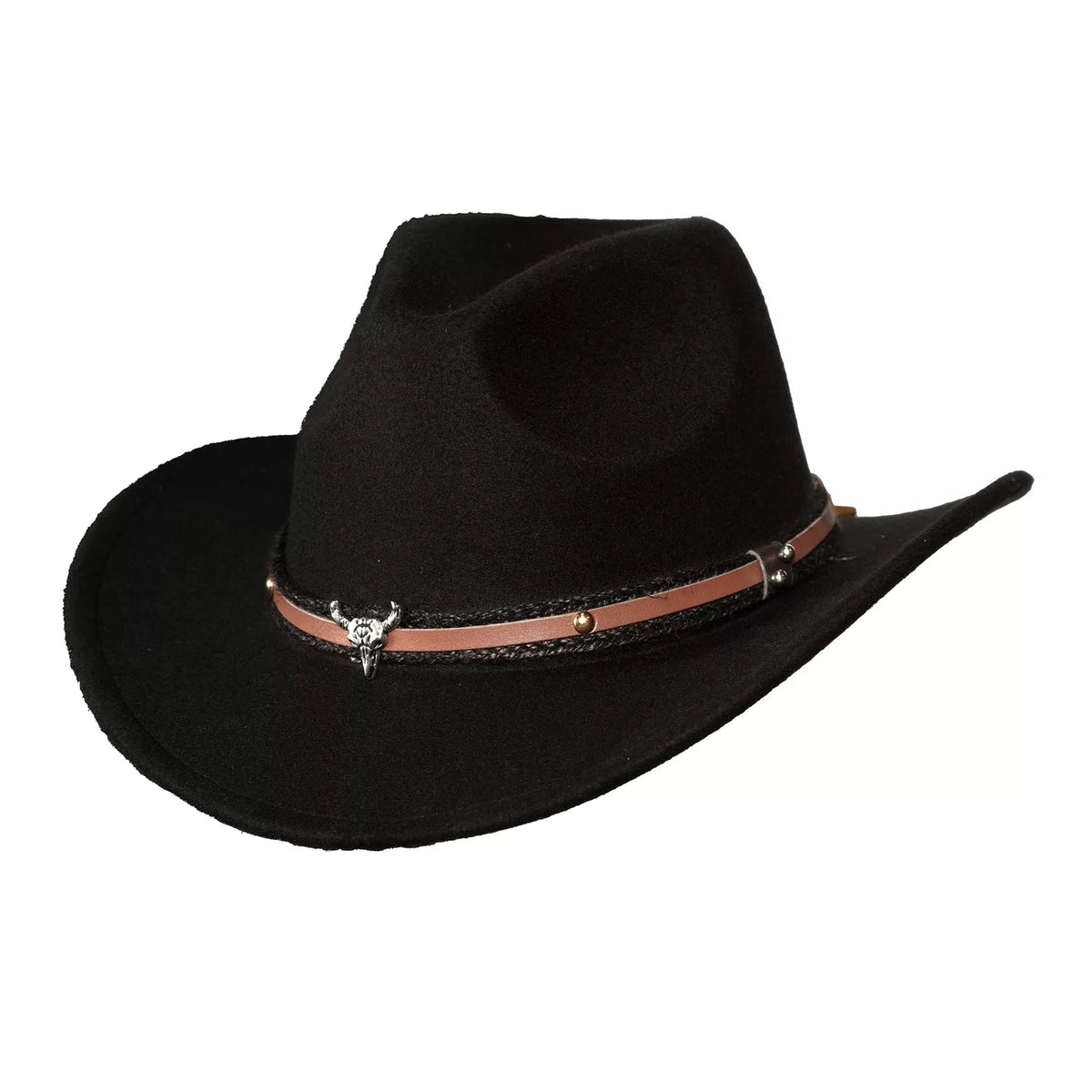 Sombrero de vaquero con banda de cabeza de toro
