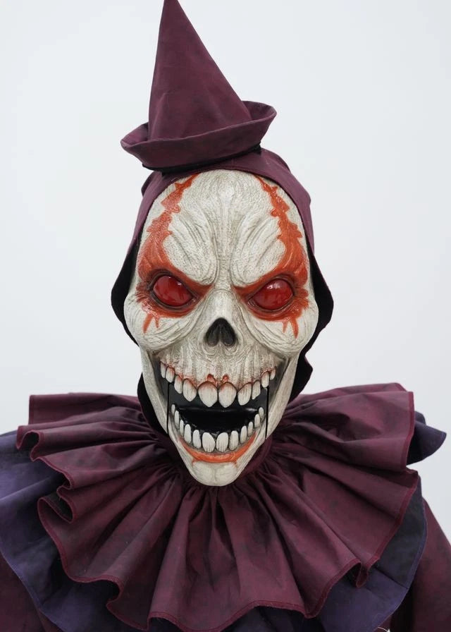 Payaso esqueleto mecánico que sale de una caja, de 5 pies