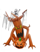 8 pies de altura inflable de Halloween para exteriores con calabaza y fantasma