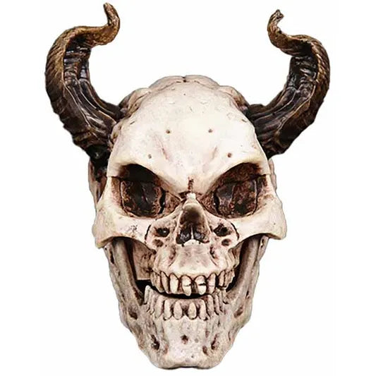 Calavera de vinilo de 8" con cuernos de demonio