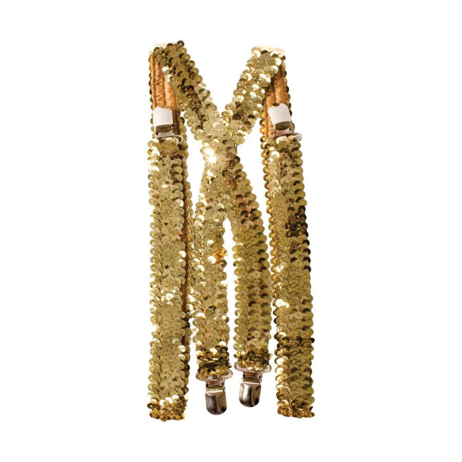 GOLDEN SEQUINED SUSPENDERS