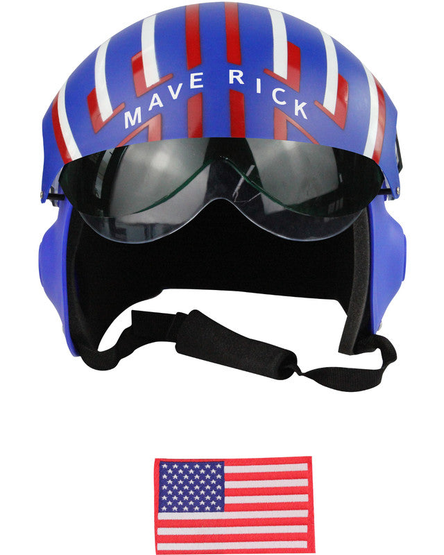 Casco azul "Maverick" de piloto de combate de las Fuerzas Aéreas para adulto