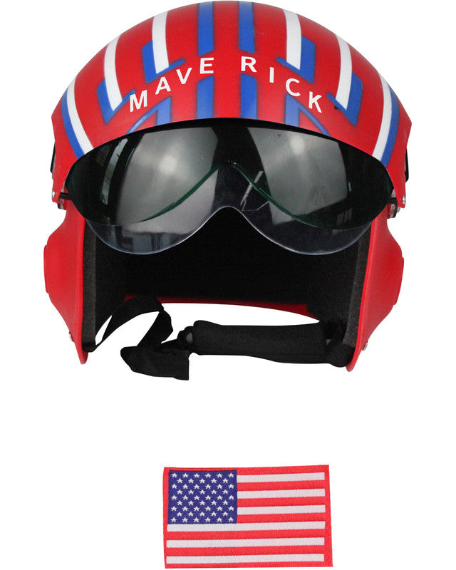 Casco rojo de piloto de combate Maverick de la Fuerza Aérea para adulto