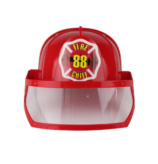 Sombrero de bombero rojo para niño con protector ocular