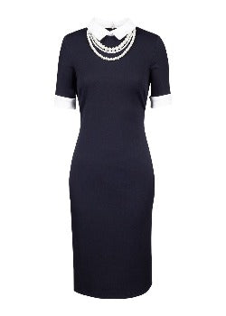Dress Navy /Off White - Shelby Palmer