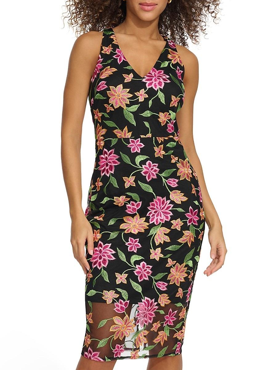 Floral Embroidered Dress Black Multi - Siena