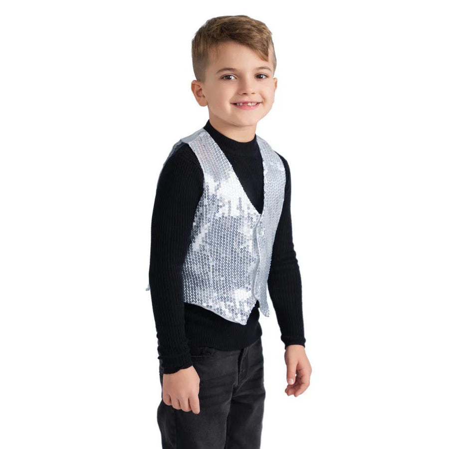 Chaleco de lentejuelas plateadas - Niños